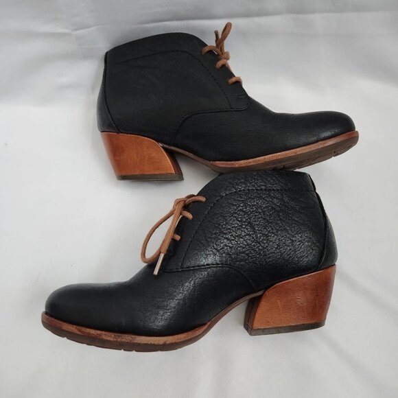 Kork Ease Helen Leather Ankle Boots Women's 6 Black Brown Lace Up Heritage Derby - Picture 8 of 14